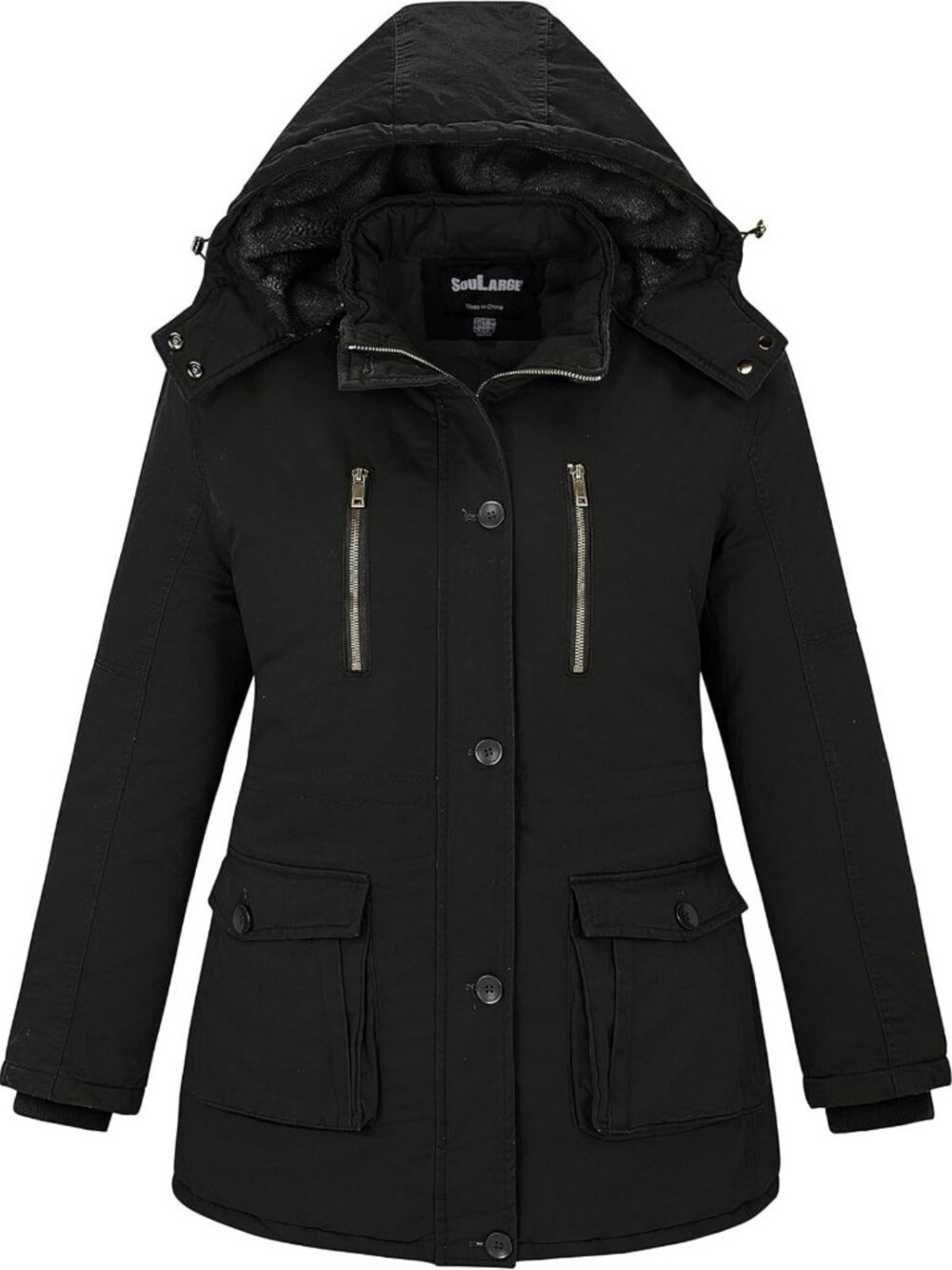 Cozy Plus Size Women's Winter Hooded Thicken Cotton Coat - Warm & Stylish